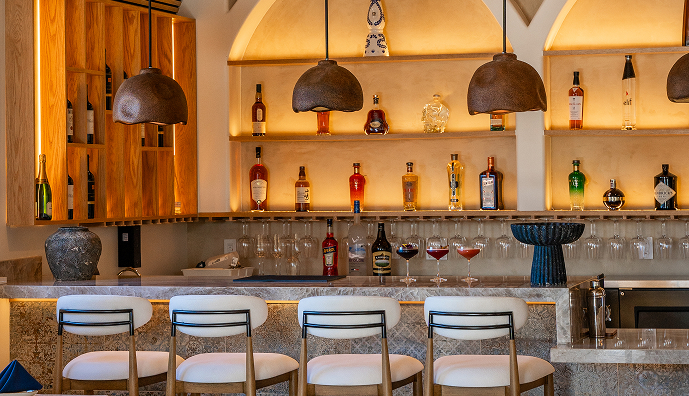 The dining room at Toranj Persian Cuisine in Manhattan Beach